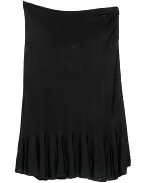 TOTEME Fluted-Hem Knitted Midi Skirt - Black