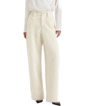 Brunello Cucinelli Faux-Fur Pants - Natural