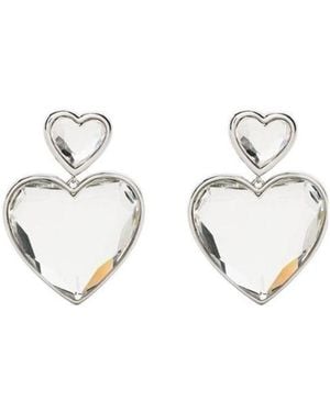 Marc Jacobs Heart-Shaped Pendant Earrings - White