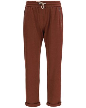 Brunello Cucinelli Drawstring Turn-Up Track Pants - Red