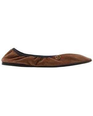 Versace Guanto Medusa-Head Ballet Flats - Brown