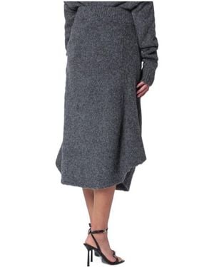 Entire studios Smoke Wool-Blend Midi Skirt - Gray