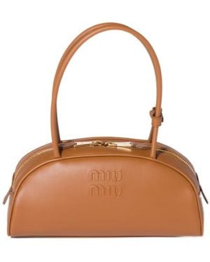 Miu Miu Beau Leather Bag - Brown