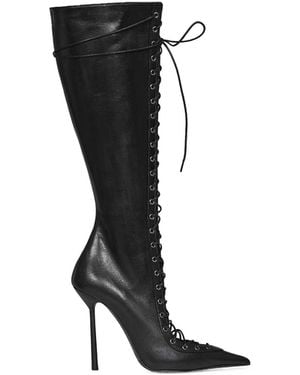 Le Silla Colette Heeled Lace Up Boots - Black