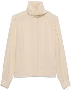 Prada Silk Marocain Shirt - Natural