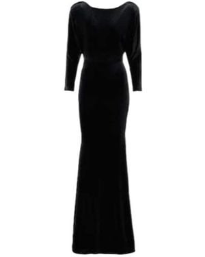 Alex Perry Open-Back Velvet Gown - Black