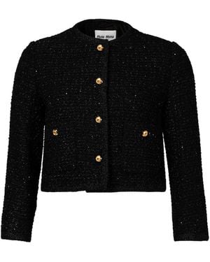 Miu Miu Tweed Jacket - Black