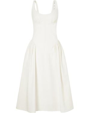 Proenza Schouler Seersucker Midi Dress - White