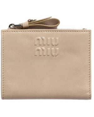Miu Miu Small Leather Wallet - Natural