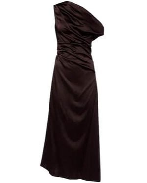 STAUD Phare Silk-Blend Satin Cocktail Dress - Black