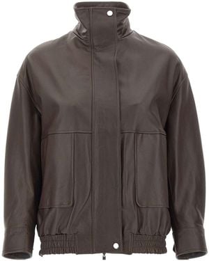 Kaos Long-Sleeve Leather Jacket - Grey