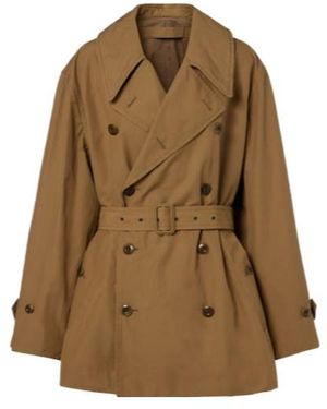 Lemaire Oversized Cotton Cropped Trench Coat - Brown