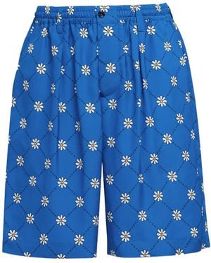 Marni Gram Elastic Waist Bermuda Shorts - Blue