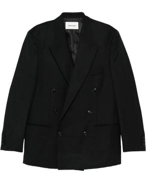 Tonywack Double-Breasted Peak-Lapel Blazer - Black