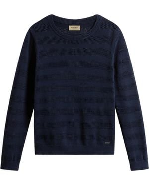 Woolrich Logo Embroidered Crewneck Jumper - Blue