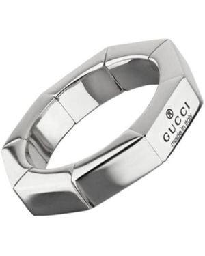 Gucci Trademark Squared Ring - White