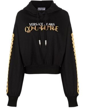Versace Jeans Couture Couture Logo Couture-Printed Drawstring Hoodie - Black