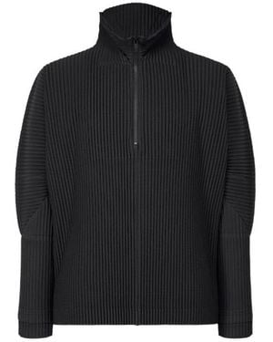 Homme Plissé Issey Miyake Homme Plissé Issey Miyake Pleated Zipped Sweatshirt - Black