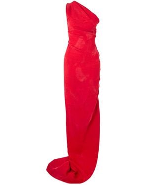 Vivienne Westwood Andreas One-Shoulder Gathered Jacquard Gown