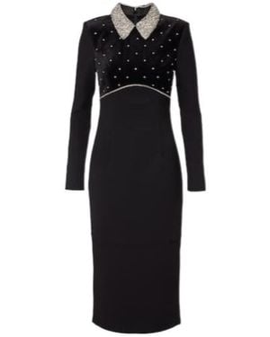 Rebecca Vallance Alistar Embellished Midi Dress - Black
