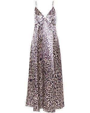 Ulla Johnson Abstract-Print Open-Back Maxi Dress - Purple