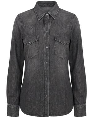 Nili Lotan Long-Sleeve Button-Up Shirt - Black