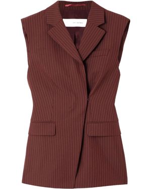 Dries Van Noten Asymmetrical Striped Vest - Purple