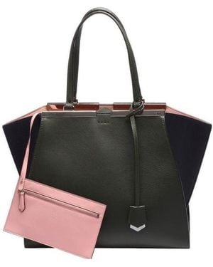 Fendi Logo Details Handbag - Black