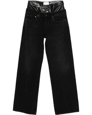 Agolde Elson Double-Waist Jeans - Black