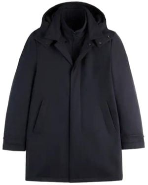 Fay Travel Stretch Jersey Coat - Blue