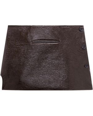 Courreges Oblique Vinyl Mini Skirt - Brown
