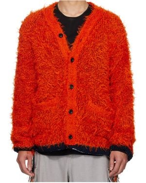 Sacai V-Neck Long-Sleeved Jumper - Red