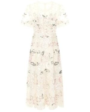 Needle & Thread Sequined Tulle Dress - White