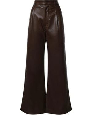 ANDAMANE High-Waist Wide-Leg Pants - Brown