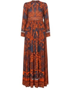 Valentino Long-Sleeved Dress - Red