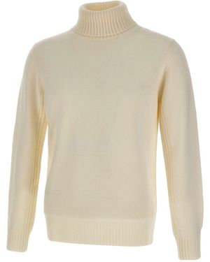 Kangra Cashmere Kangra Turtleneck Ribbed Jumper - White