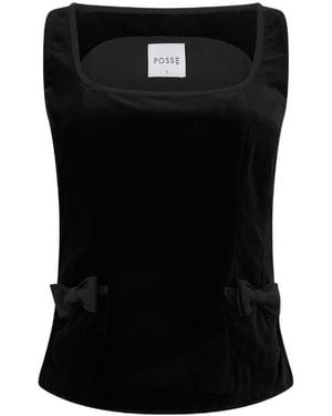 Posse Square Neck Vest - Black