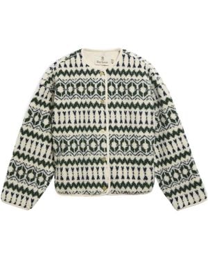 Barbour Fair Isle Knit Cardigan - Green