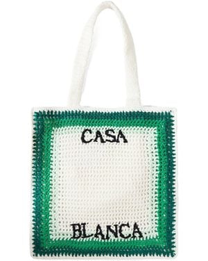 CASABLANCA Crocheted Tote Bag - Green
