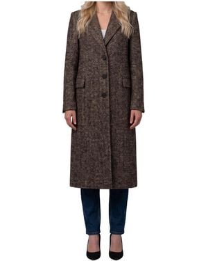 Tagliatore Long-Sleeved Coat - Brown