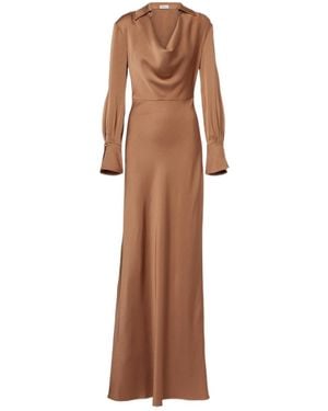 Jonathan Simkhai Adelle Draped Satin Gown - Brown