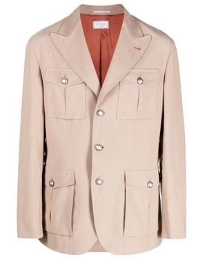 Brunello Cucinelli Single-Breasted Linen Blazer - Natural