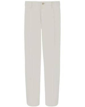 Canali Pleated Slim Fit Pants - White
