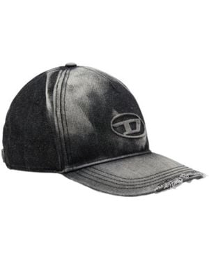 DIESEL C-Seymon Logo Embossed Distressed Cap - White