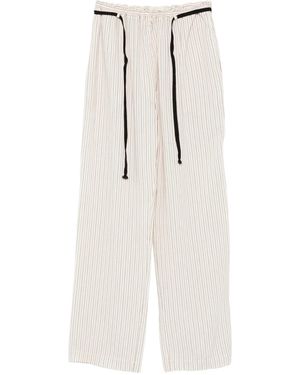 Barena Striped Drawstring Trousers - White