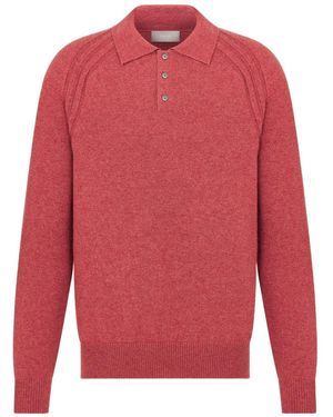 Dior Icons Long-Sleeved Polo Shirt - Red