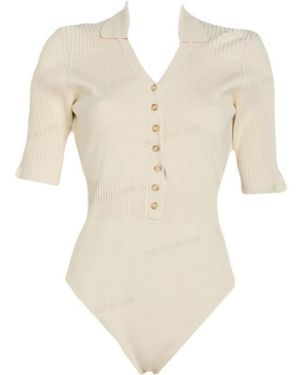 Jacquemus Solidcolor Shortsleeve Bodysuit - Natural