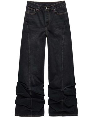 AVAVAV Ruched Wide-Leg Jeans - Blue