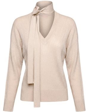 Liu Jo V-Neck Long-Sleeve Jumper - Natural