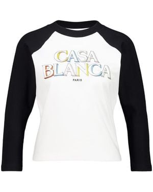 CASABLANCA Logo Baseball T-Shirt - Black